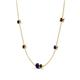 4 - Linea 0.63 ctw Blue Sapphire (4 mm) and Red Garnet Women Station Necklace 