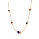 4 - Linea 0.61 ctw Blue Sapphire (4 mm) and Ruby Women Station Necklace 