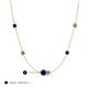 3 - Linea 0.61 ctw Blue Sapphire (4 mm) and Smoky Quartz Women Station Necklace 