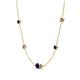 4 - Linea 0.61 ctw Blue Sapphire (4 mm) and Smoky Quartz Women Station Necklace 