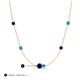 3 - Linea 0.55 ctw Blue Sapphire (4 mm) and Turquoise Women Station Necklace 