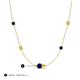 3 - Linea 0.61 ctw Blue Sapphire (4 mm) and Yellow Diamond Women Station Necklace 