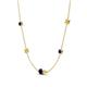 4 - Linea 0.61 ctw Blue Sapphire (4 mm) and Yellow Diamond Women Station Necklace 