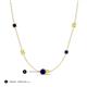 3 - Linea 0.64 ctw Blue Sapphire (4 mm) and Yellow Sapphire Women Station Necklace 