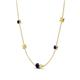 4 - Linea 0.64 ctw Blue Sapphire (4 mm) and Yellow Sapphire Women Station Necklace 