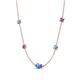 4 - Linea 0.44 ctw Blue Topaz (4 mm) and Amethyst Women Station Necklace 