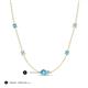 3 - Linea 0.44 ctw Blue Topaz (4 mm) and Aquamarine Women Station Necklace 