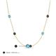 3 - Linea 0.50 ctw Blue Topaz (4 mm) and Black Diamond Women Station Necklace 