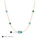 3 - Linea 0.44 ctw Blue Topaz (4 mm) and Emerald Women Station Necklace 