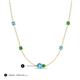 3 - Linea 0.52 ctw Blue Topaz (4 mm) and Green Garnet Women Station Necklace 