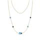 1 - Linea 0.44 ctw Blue Topaz (4 mm) and Iolite Women Station Necklace 