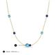 3 - Linea 0.44 ctw Blue Topaz (4 mm) and Iolite Women Station Necklace 