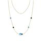 1 - Linea 0.50 ctw Blue Topaz (4 mm) and London Blue Topaz Women Station Necklace 