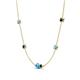 4 - Linea 0.50 ctw Blue Topaz (4 mm) and London Blue Topaz Women Station Necklace 