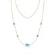 1 - Linea 0.47 ctw Blue Topaz (4 mm) and Moissanite Women Station Necklace 