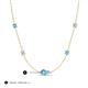 3 - Linea 0.47 ctw Blue Topaz (4 mm) and Moissanite Women Station Necklace 