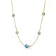 4 - Linea 0.47 ctw Blue Topaz (4 mm) and Moissanite Women Station Necklace 