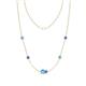 1 - Linea 0.50 ctw Blue Topaz (4 mm) and Tanzanite Women Station Necklace 