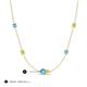 3 - Linea 0.50 ctw Blue Topaz (4 mm) and Yellow Diamond Women Station Necklace 