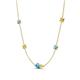 4 - Linea 0.50 ctw Blue Topaz (4 mm) and Yellow Diamond Women Station Necklace 