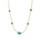 4 - Linea 0.52 ctw Blue Topaz (4 mm) and Created Alexandrite Women Station Necklace 