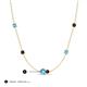 3 - Linea 0.52 ctw Blue Topaz (4 mm) and Red Garnet Women Station Necklace 