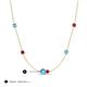 3 - Linea 0.50 ctw Blue Topaz (4 mm) and Ruby Women Station Necklace 