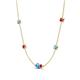 4 - Linea 0.50 ctw Blue Topaz (4 mm) and Ruby Women Station Necklace 