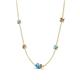 4 - Linea 0.50 ctw Blue Topaz (4 mm) and Smoky Quartz Women Station Necklace 