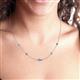 2 - Linea 0.50 ctw Blue Topaz (4 mm) and Smoky Quartz Women Station Necklace 