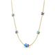 4 - Linea 0.50 ctw Blue Topaz (4 mm) and Tanzanite Women Station Necklace 