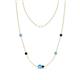 1 - Linea 0.52 ctw Blue Topaz (4 mm) and Blue Sapphire Women Station Necklace 