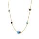 4 - Linea 0.52 ctw Blue Topaz (4 mm) and Blue Sapphire Women Station Necklace 