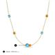 3 - Linea 0.44 ctw Blue Topaz (4 mm) and Citrine Women Station Necklace 