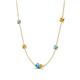 4 - Linea 0.44 ctw Blue Topaz (4 mm) and Citrine Women Station Necklace 