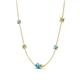 4 - Linea 0.52 ctw Blue Topaz (4 mm) and Peridot Women Station Necklace 