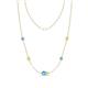 1 - Linea 0.53 ctw Blue Topaz (4 mm) and Yellow Sapphire Women Station Necklace 