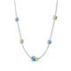 4 - Linea 0.53 ctw Blue Topaz (4 mm) and Yellow Sapphire Women Station Necklace 