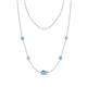 1 - Linea 0.50 ctw Blue Topaz (4 mm) and Lab Grown Diamond Women Station Necklace 