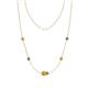 1 - Linea 0.48 ctw Citrine (4 mm) and Created Alexandrite Women Station Necklace 