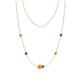 1 - Linea 0.40 ctw Citrine (4 mm) and Amethyst Women Station Necklace 