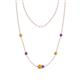 1 - Linea 0.40 ctw Citrine (4 mm) and Amethyst Women Station Necklace 