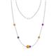 1 - Linea 0.40 ctw Citrine (4 mm) and Amethyst Women Station Necklace 