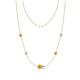 1 - Linea 0.40 ctw Citrine (4 mm) and Aquamarine Women Station Necklace 