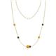 1 - Linea 0.46 ctw Citrine (4 mm) and Black Diamond Women Station Necklace 