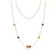 1 - Linea 0.46 ctw Citrine (4 mm) and Blue Diamond Women Station Necklace 