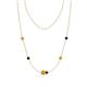 1 - Linea 0.48 ctw Citrine (4 mm) and Blue Sapphire Women Station Necklace 