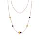 1 - Linea 0.48 ctw Citrine (4 mm) and Blue Sapphire Women Station Necklace 