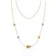 1 - Linea 0.43 ctw Citrine (4 mm) and Blue Topaz Women Station Necklace 