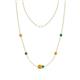 1 - Linea 0.40 ctw Citrine (4 mm) and Emerald Women Station Necklace 